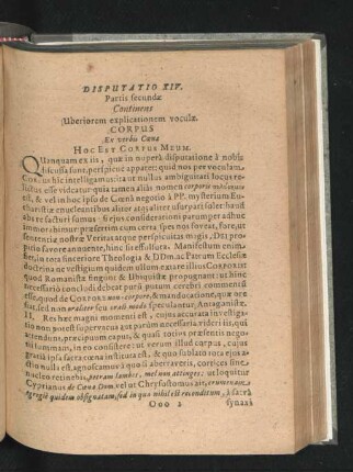 Disputatio XIV. Continens explicationem voculae.