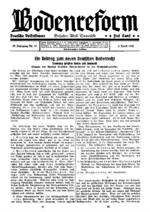 Ein Beitrag zum deutschen Bodenrecht