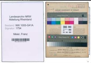 Entnazifizierung Franz Meier , geb. 18.06.1914 (Polizist)
