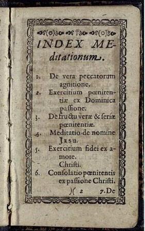 Index Meditationum