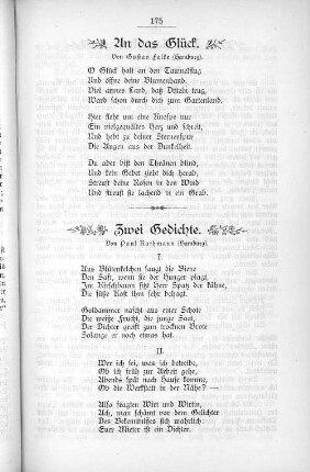 An das Glück. Von Gustav Falke (Hamburg).