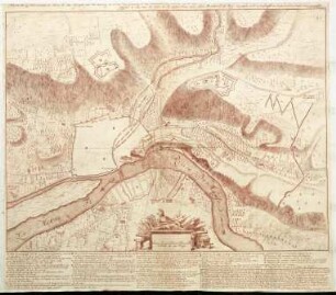 WHK 13 Spanischer Sukzessionskrieg 1701-1713 bis zum Frieden von Rastatt: Plan der Festung Huy während der Belagerung durch die Bayern und Franzosen, 25. Mai bis 11. Juni 1705
