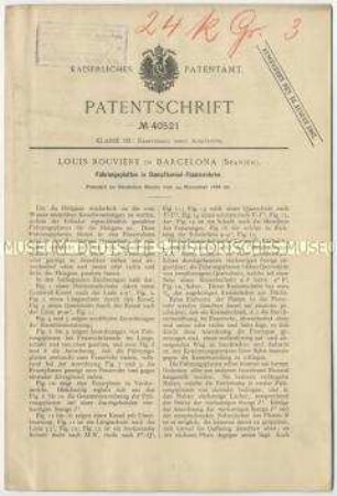 Patentschrift über Führungsplatten in Dampfkessel-Flammrohren, Patent-Nr. 40521