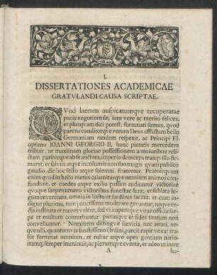Dissertationes Academicae Gratulandi Causa Scriptae