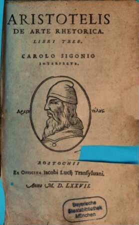Aristotelis de arte rhetorica libri tres