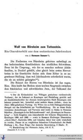 Wolf von Hürnheim zum Tuttenstein.