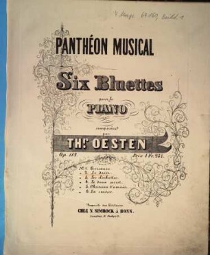 Panthéon musical : six bluettes pour le piano ; op. 118. 2, Le desir