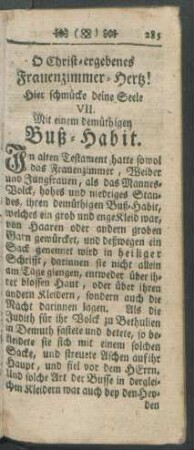 VII. Mit einem dehmüthigen Buß-Habit
