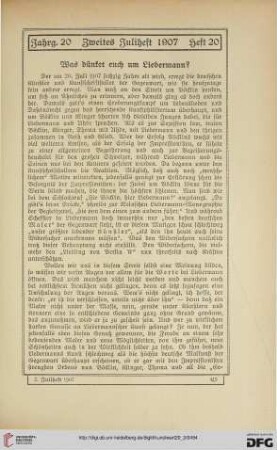 Was dünket euch um Liebermann?