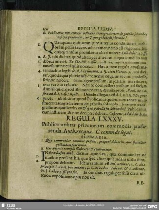 Regula LXXXV. Publica utilitas privatorum commodis praeferenda