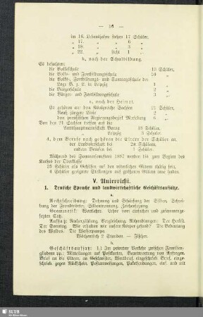 V. Unterricht