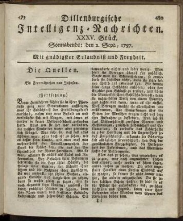 XXXV.Stück. Sonnabends: den 2. Sept. 1797.