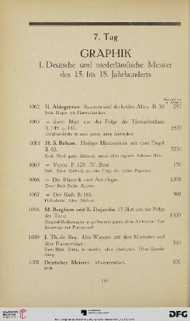 7. Tag. Graphik (Nr. 1062-1202)