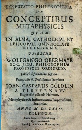 Disputatio philosophica de conceptibus metaphysicis
