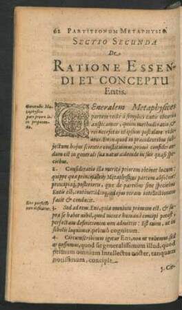 Sectio Secunda. De Ratione Essendi Et Conceptu Entis.