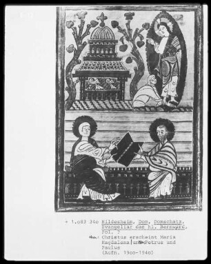 Bernward Evangeliar — Zwei Szenen aus dem neuen Testament, Folio 75verso