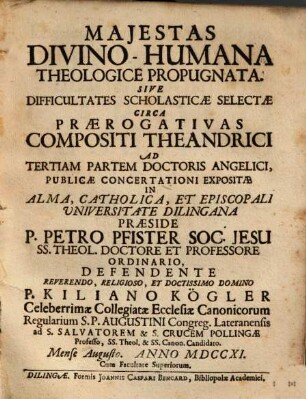 Maiestas divino-humana theologice propugnata