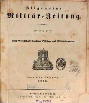 Allgemeine Militär-Zeitung. 20. 1845