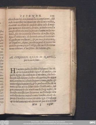 Al Consiglio Regio Di Napoli, per lo medesimo.