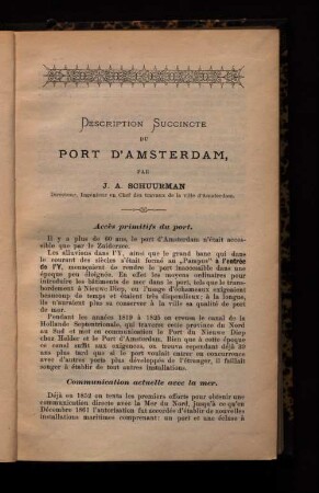 Description Succincte du port d`Amsterdam