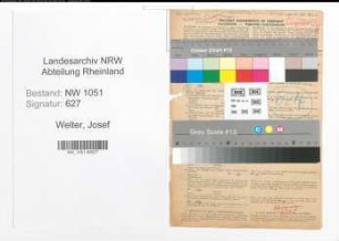 Entnazifizierung Josef Welter , geb. 25.05.1911 (Bankangestellter)
