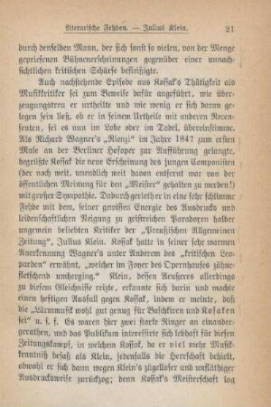 Literarische Fehden - Julius Klein