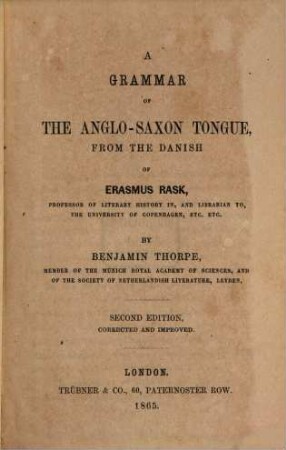 A grammar of the Anglo-Saxon tongue