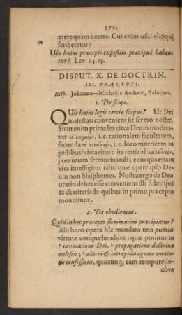 Disput. X. De Doctrin. III. Praecepti, ...