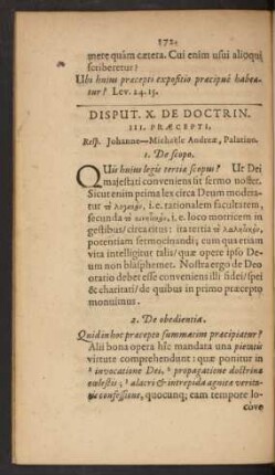 Disput. X. De Doctrin. III. Praecepti, ...
