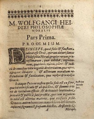 M. Wolfgangi Heideri Philosophi & Philologi celeberrimi, Philosophiae Moralis Systema, Seu Commentationes in universam Aristotelis Ethicen