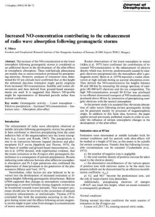 Increased NO-concentration contributing to the enhancement of radio wave absorption following geomagnetic storms