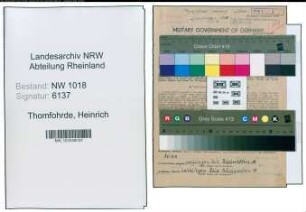 Entnazifizierung Heinrich Thomfohrde , geb. 17.06.1904 (Lehrer)