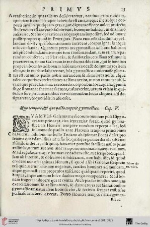 Cap. V.: Quo tempore, & quopacto coeperit gymnastica