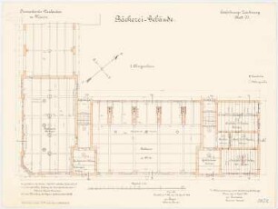 Proviantamt, Mainz Bäckerei: Grundriss 1. Obergeschoss 1:100