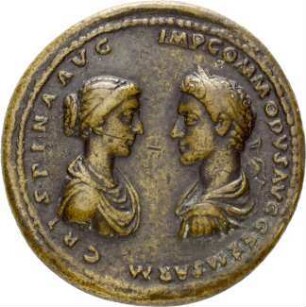 Medaillon auf Commodus und Crispina