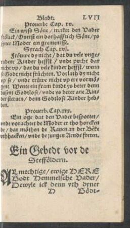 Ein Gebedt vor de Stefföldern.