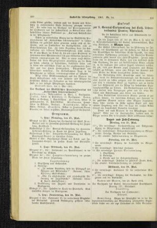 Aufruf zur 9. General-Versammlung des Kath. Lehrerverbandes Provinz Rheinland