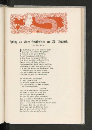 Epilog zu einer Goethefeier am 28. August