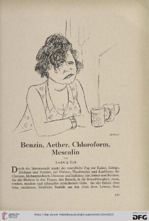 14: Benzin, Aether, Chloroform, Mescalin