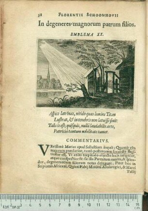 In degeneres magnorum patrum filios. Emblema XX.