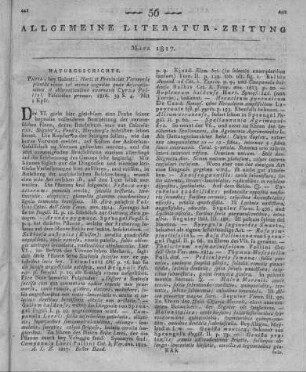 Pollini, C.: Horti et provinciae veronensis plantae novae vel minus cognitae quas descriptionibus et observationibus exornavit. Pavia: Galeazzi 1816