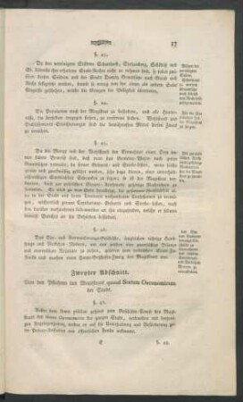 Zweyter Abschnitt. Von den Pflichten des Magistrats quoad Statum Oeconomicum der Stadt.