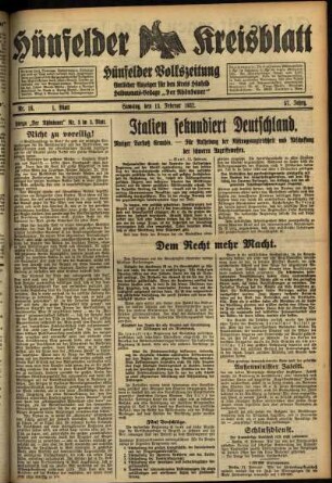 Erste Ausgabe vom Samstag, den 13. Februar 1932.