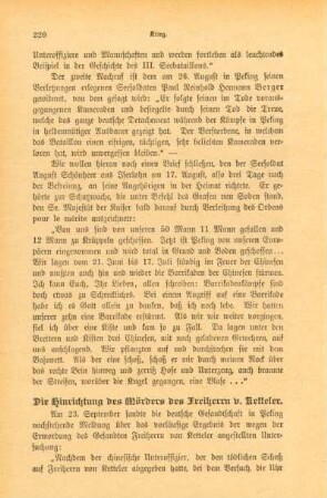 Die Hinrichtung des Mörders des Freiherrn v. Ketteler