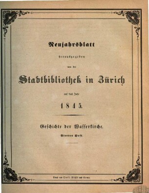 Neujahrsblatt : auf das Jahr ... 1845