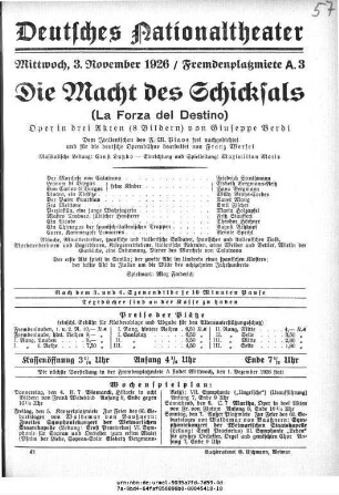 Die Macht des Schicksals (La Forza del Destino)