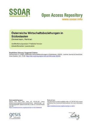 Österreichs Wirtschaftsbeziehungen in Südostasien