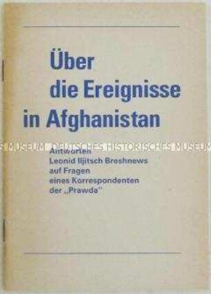 Heft mit dem Wortlaut eines Interviews mit Leonid Breshnew anlässlich des Afghanistan-Krieges - Sachkonvolut