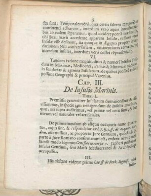 Cap. III. De Insulis Marinis.