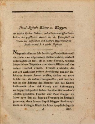 Biographie Der Beyden Ritter v. Riegger